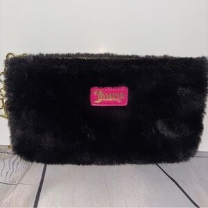 Y2K Juicy Couture Women’s Fur Logo Black Wallet Coin Purse Keychain
